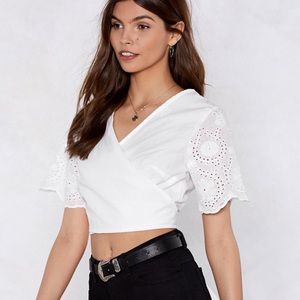 Wrap Top - Thread Lightly Broderie Crop Top
